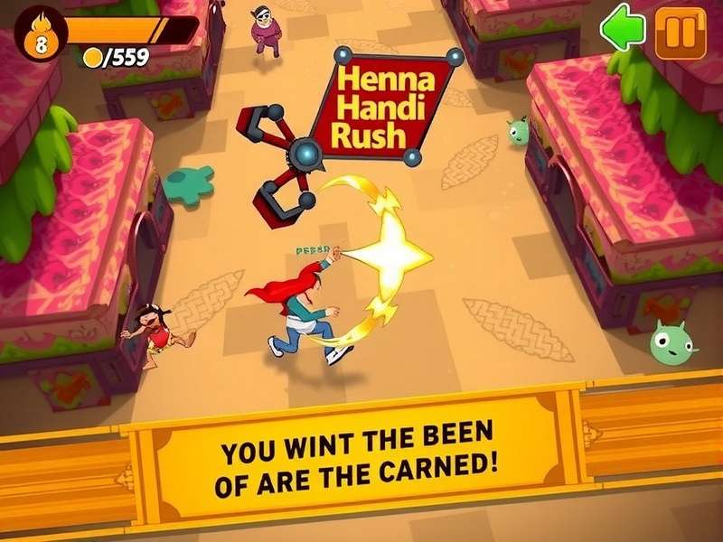 Colorful festival-themed gameplay of Henna Handi Rush Henna Handi Rush Gameplay Screenshot
